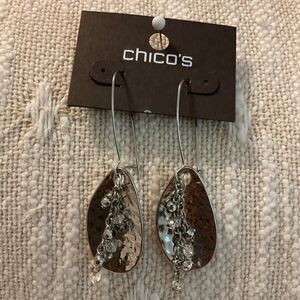 0162-Chico's Silver and Gold Dangle Earrings